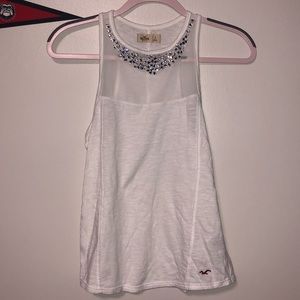 Hollister White Jeweled Tank